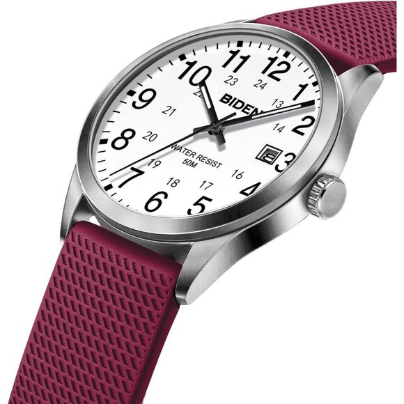 silver White Purple Watches for Men Women Military Time Glowing Easy to Read - Picture 2 of 8